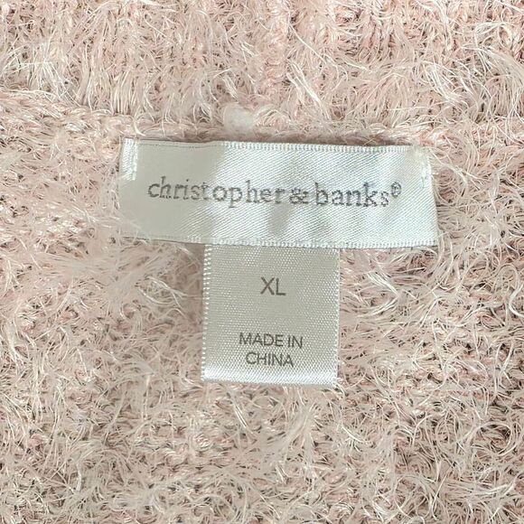 Christopher & Banks Fuzzy Open Vest Blush Pink XL - Picture 5 of 7